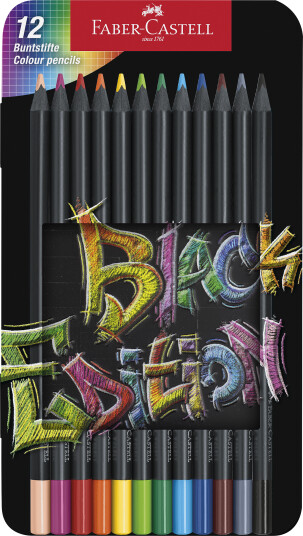 Faber-Castell Colour Pencils Black Edition tin 12 pcs 116413