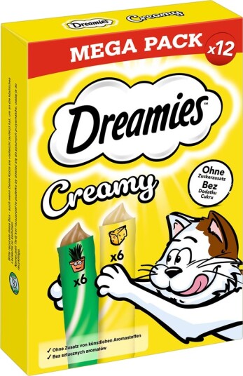 Dreamies Creamy Snacks Sparepakke Kattemynte & Ost 84 X 10 G