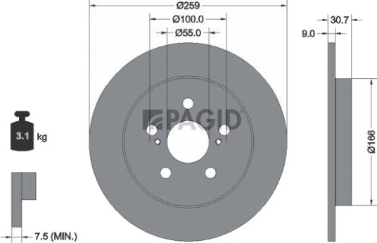 PAGID 55240NC Bremseskive