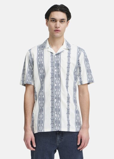 Casual Friday Cfjayden Ss Rc Inka Shirt Estate Blue M Kortarmede Skjorter