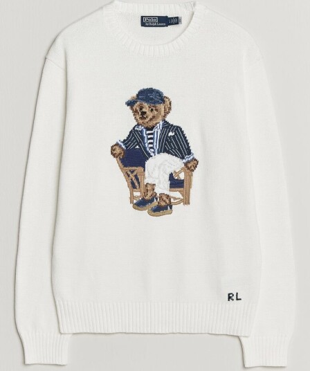 Polo Ralph Lauren Newport Bear Cotton/Linen Sweater Deckwash White Polo Ralph Lauren Newport Bear Cotton/Linen Sweater Deckwash White