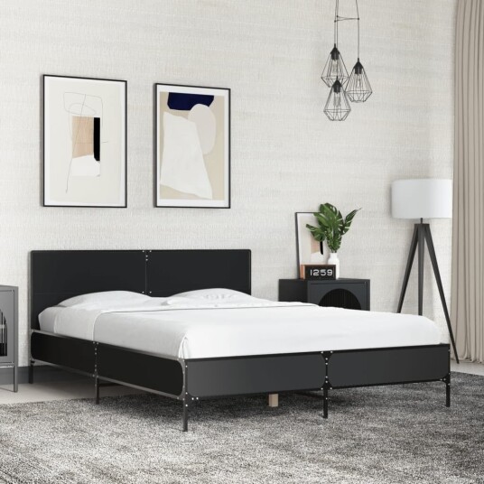  Sengeramme svart 120x200 cm konstruert tre og metall 8721102612886