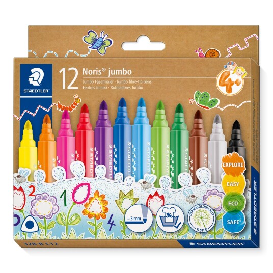 Staedtler Noris Jumbo Markers, 12 Pcs 328-B C12
