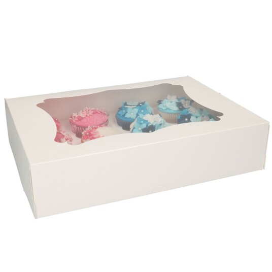 Funcakes Cupcakeboks 12 Hvit Pk/3 Funcakes Cupcakeboks 12 Hvit Pk/3
