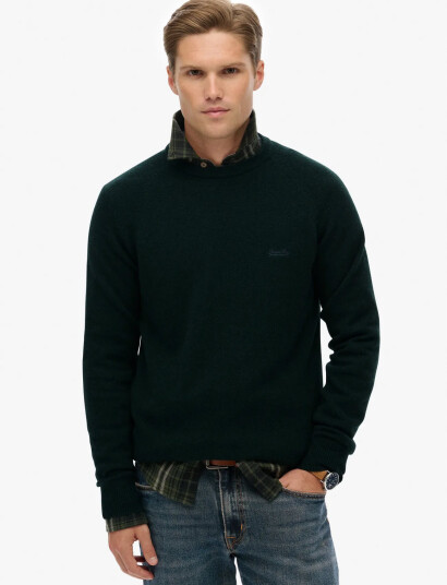 Superdry Wool Blend Jumper - Khaki green - L Superdry Wool Blend Jumper - Khaki green - L