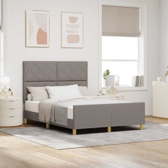 Sengramme i taupe 160x200 cm stoff