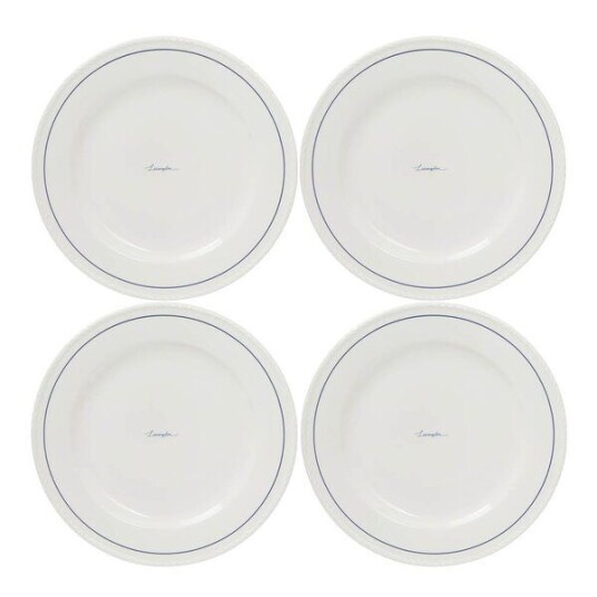 Lexington Icons tallerken 28 cm 4 stk hvit/blå Lexington Icons tallerken 28 cm 4 stk hvit/blå