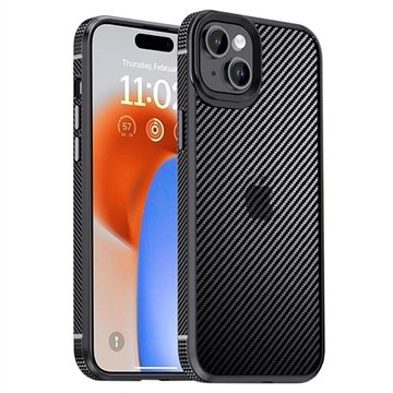 iPhone 15 iPaky Hybrid-deksel Karbonfiber Svart