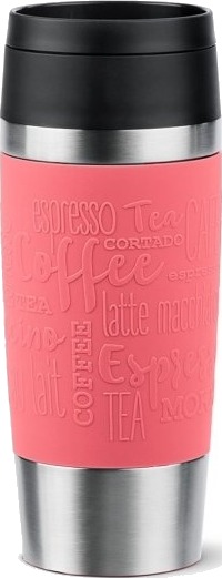 Emsa Isolert Krus Travel Mug Classic 0,36 L. Korall Høykvalitets Vakuumisolert Rustfritt Stålhus Skyllebar   1 Stk N20209