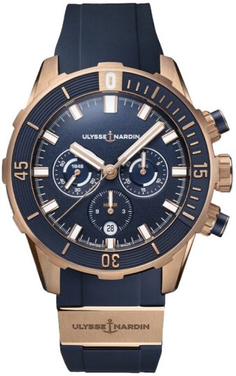 Ulysse Nardin Herreklokke 1502 170 3 93 Diver Blå/Gummi Ø44 mm