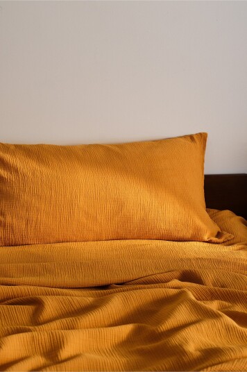 Jotex Putetrekk i Musselin 50x90 Cm Sennepsgul AMILIA 21366600906