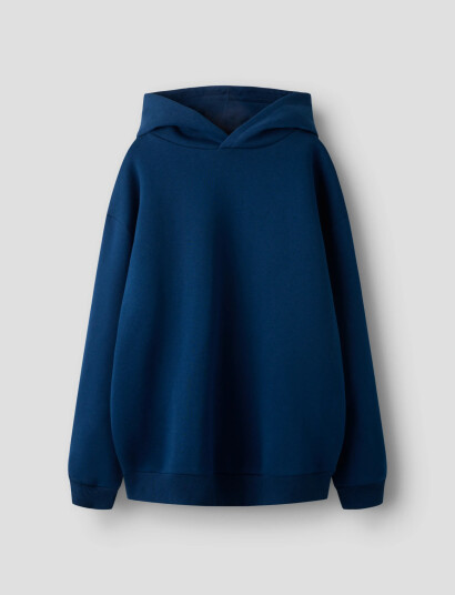 LMTD Nlnrenar Ls Bru Loose Sweat W. Hood Navy 158 164 LMTD Nlnrenar Ls Bru Loose Sweat W. Hood Navy 158 164