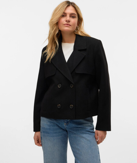 Vero Moda Vmfortunesheila Short Jacket Ga Boo - Black - XL