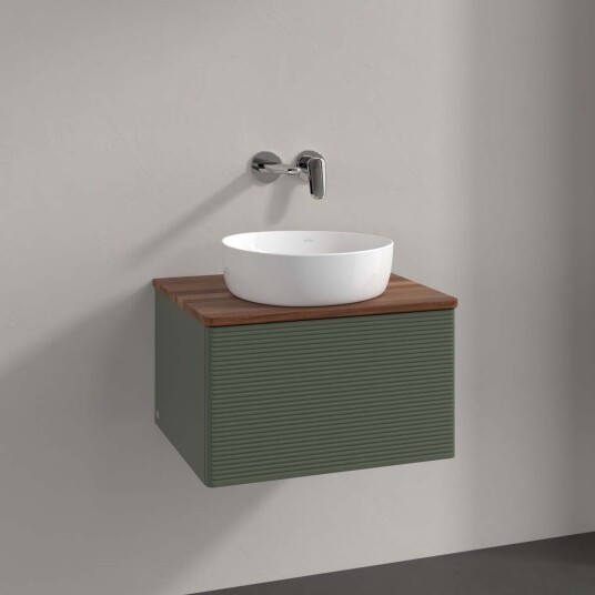 Villeroy & Boch  Antao Servantskap med 1 skuff 60x50x36 cm m/lys Grønn Matt/Valnøtt