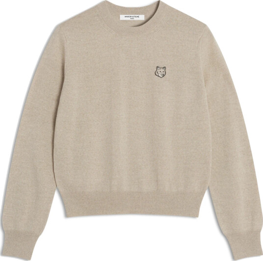 Maison Kitsuné Dame Strikkevarer Beige M,