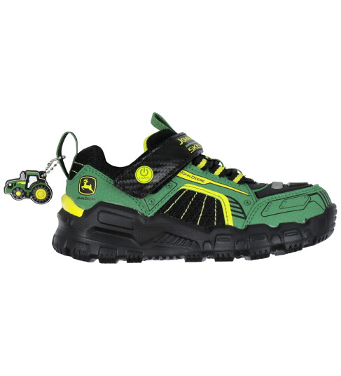 Skechers Sko m. Lys Rugged Lyse farger John Deere Grønn/Sv 33 Blinkende sko Svart