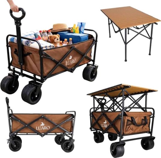 Sammenleggbar transportvogn 100 L - Trillebår maks 150 kg