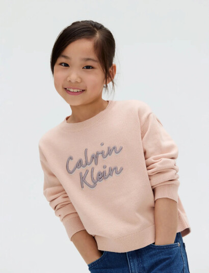 Calvin Klein Logo Metallic Intersia Pink 164
