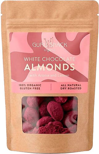 Guru Snack Mandler m. hvit sjokolade aronia & lemon Økologisk 100 g Guru Snack Mandler m. hvit sjokolade aronia & lemon Økologisk 100 g