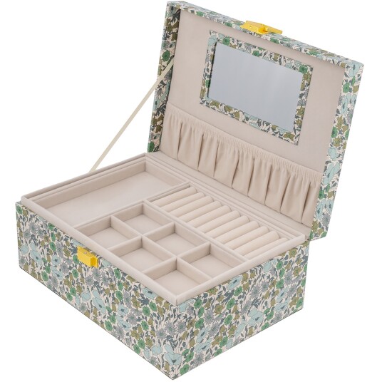 Bon Dep Jewelry Box Square MW Liberty Poppy And Daisy Teal Bon Dep Jewelry Box Square MW Liberty Poppy And Daisy Teal