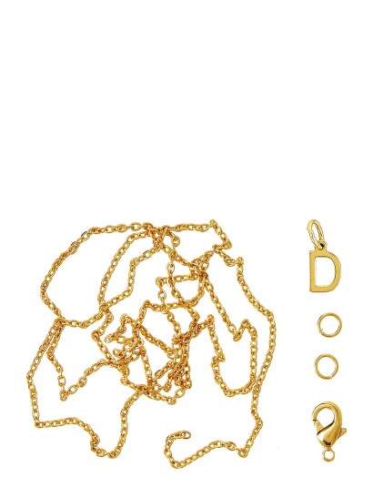 Me & My Box Letter D Gp With O-Ring, Chain And Clasp - Gold - ONE SIZE
