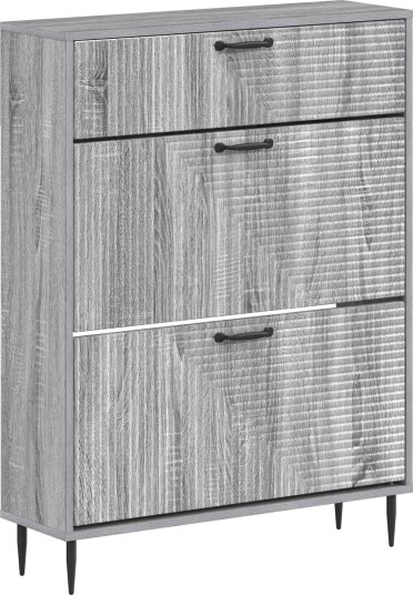 vidaXL Sko Skap HAARLEM 78 x 24 x 103 cm Konstruert tre Grå Sonoma