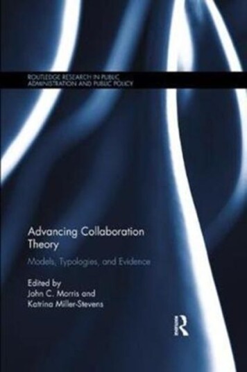 Advancing Collaboration Theory Models, Typologies, and Evidence