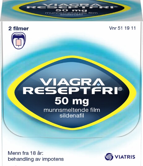 Viagra Reseptfri 50 mg munnsmeltende film 2 stk