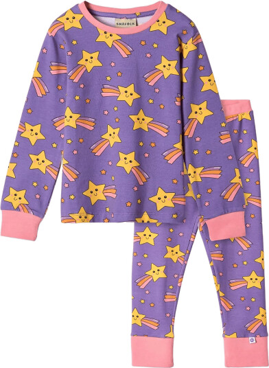 Småfolk Jubilee Nightwear Set With Shooting Stars Purple 104 110