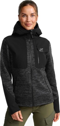 Revolutionrace Dame Overdeler Fleece & midlayers Wander Pro Wool Hoodie Dame Anthracite L