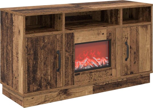 vidaXL Elektrisk peis Gammelt tre 100 x 33 x 55 cm Konstruert tre