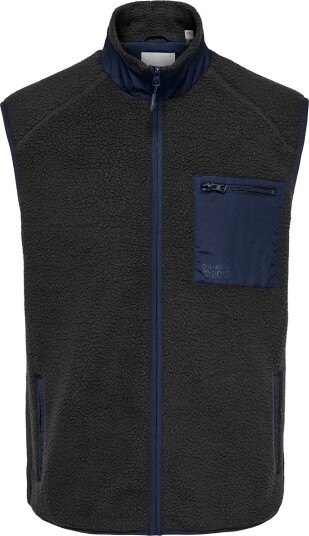 ONLY & SONS Onsdallas Life Sherpa Vest Otw Vd Grey S