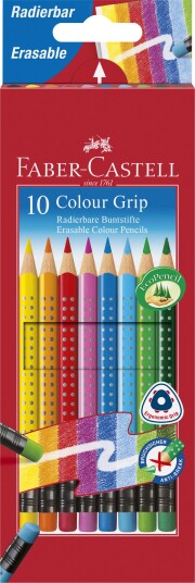 Faber-Castell Colour Grip Erasable Fargeblyanter  Set of 10