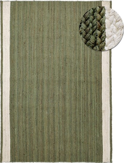 Juteteppe Senaki militærgrønn/hvit Størrelse: 200 x 290 cm