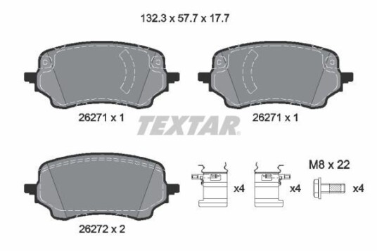 Bremseklosser TEXTAR 2627101 Bremseklosser TEXTAR 2627101