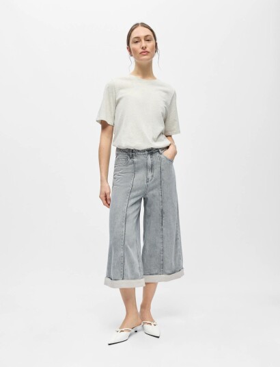 Object Objgail Mw Lo Bermuda Denim Shorts 144 Grey 36