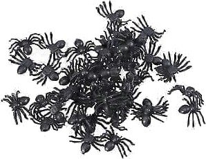 Halloween Falske Edderkopper i Plast Svart 300 stk
