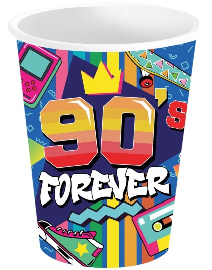 Fiestas Guirca 6 stk 90s Forever Pappkrus 240 ml 31135