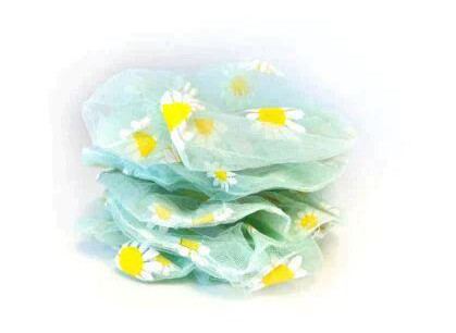 Organza Scrunchie Mønster Sunflower Mint Organza Scrunchie Mønster Sunflower Mint