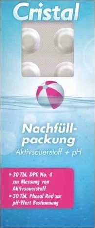 Cristal 287103 Etterfyllingspakke Sauerst. Ph Vanntest Oksygen 60 Stk