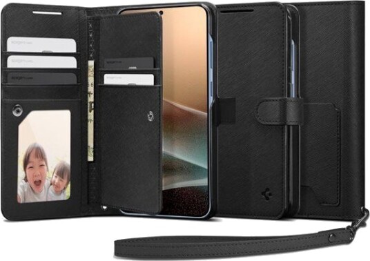 Spigen Wallet S Lommebokdeksel for Samsung Galaxy S25+ Svart
