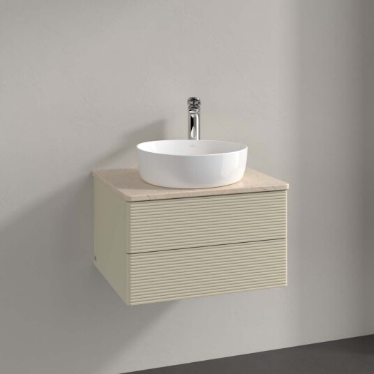 Villeroy & Boch Antao Servantskap med 2 skuffer 60x50x36 cm m/lys Grå Matt/Crème Villeroy & Boch Antao Servantskap med 2 skuffer 60x50x36 cm m/lys Grå Matt/Crème