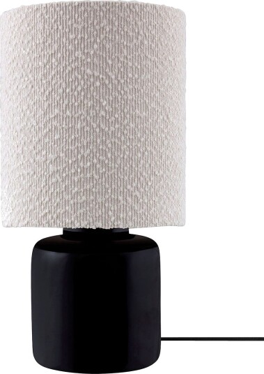 Globen Lighting Bordlampe Florian 20 Hvit bouclé/beige Svart Bordlamper