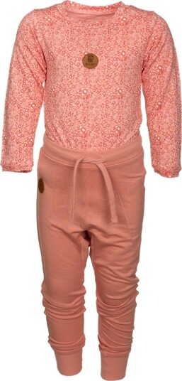 Bruse Bambus Body & Bukse baby Gloppen Mauveglow Flower (68/6 mnd)