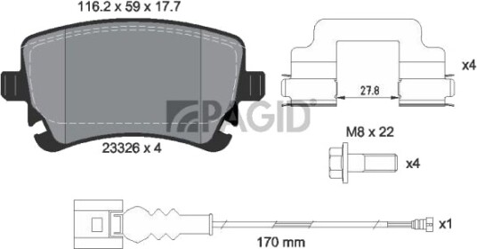 PAGID T1469N Bremseklosser