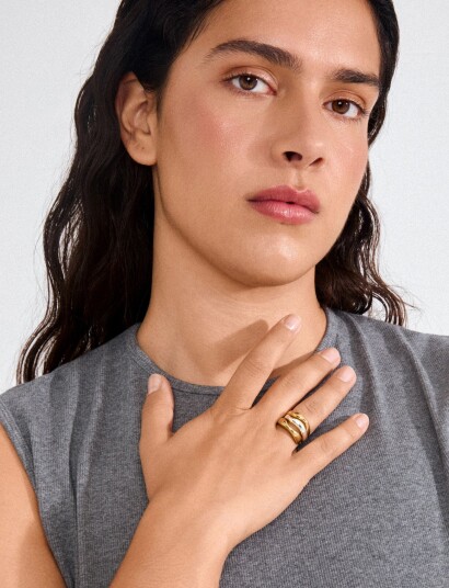Pilgrim Nova Rings 3 In 1 Set Gold Plated   Gold   ONE SIZE