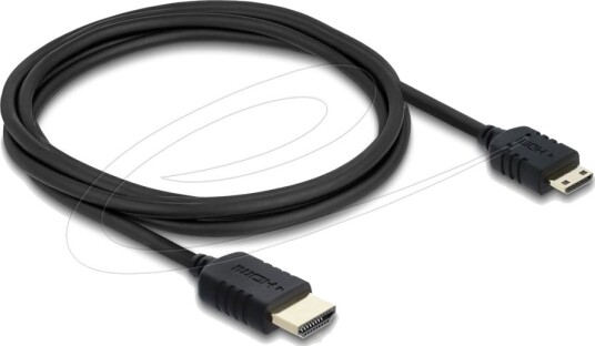 Delock Ultra High Speed Hdmi Kabel Hdmi Hann Til 19 Stifts Mini Hdmi Hann 2 M Tredobbeltskjermet Koaksial Svart 8 K 60 Hz 7680 X 4320 Støtte 5 K 120 Hz 5120 X 2880 Støtte 4 K 240 Hz 3840 X 2160 Støtte Earc Båndbredde På 48 Gb