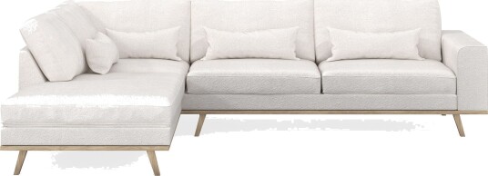 Copenhagen 4 seters Venstrevendt L formet Sjeselongsofa i Bouclé Hvit