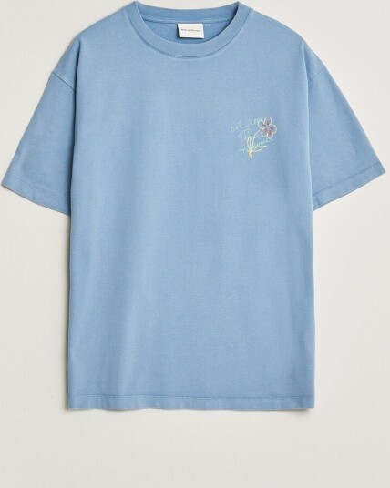 Drôle de Monsieur Esquisse Slogan T shirt Light Blue