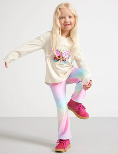 Lindex Leggings Flare Velour Purple 104 Lindex Leggings Flare Velour Purple 104